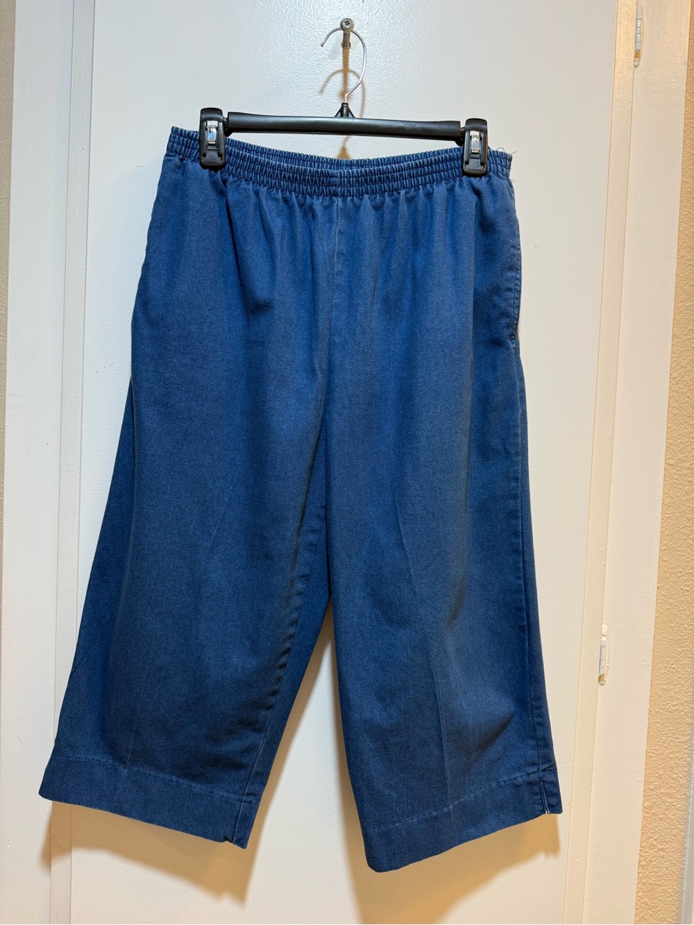 Alfred Dunner Navy Blue Flat Front Elastic-Waist Shorts
